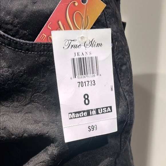 Black Straight Leg Jeans jacquard look - Picture 2 of 11